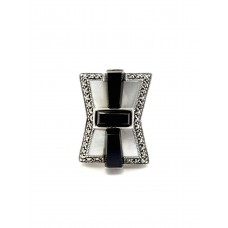 bague rétro - Nacre Onyx