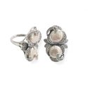 bague rétro - nacre - perle d'eau douce