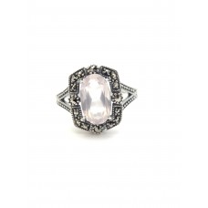 bague rétro - Quartz Rose