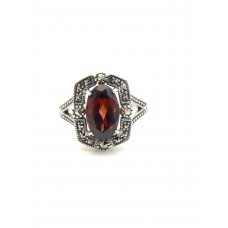bague rétro - Grenat