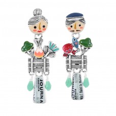 Taratata - boucles d'oreilles Josi Brocoli & Léon Cornichon