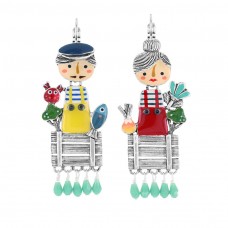 Taratata - boucles d'oreilles Josi Brocoli & Léon Cornichon